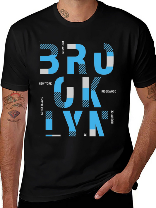 Brooklyn Graphic Print Mens Black T-Shirt