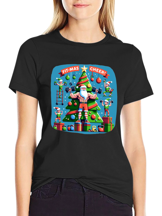 Fit-Mas Cheer Santa Gym T-Shirt