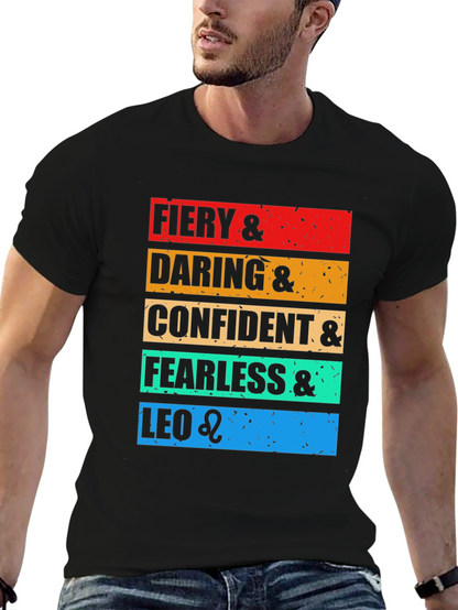 Fiery Leo Zodiac Graphic T-Shirt