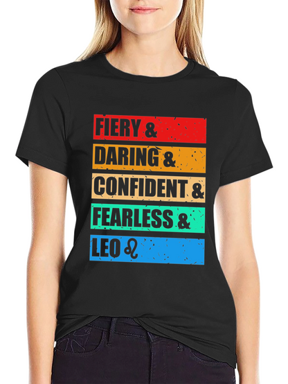 Fiery Leo Zodiac Graphic T-Shirt