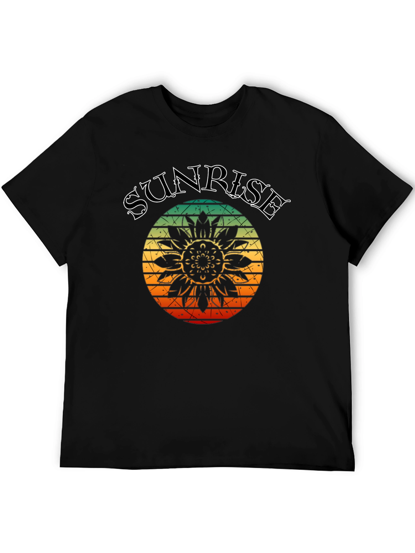 Sunrise Sunflower Graphic Tee - Black T-Shirt