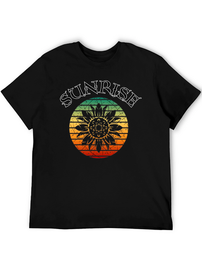 Sunrise Sunflower Graphic Tee - Black T-Shirt