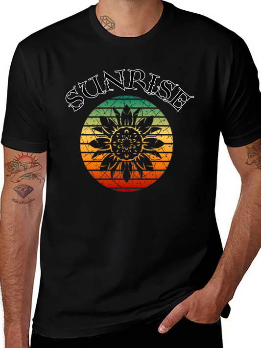 Sunrise Sunflower Graphic Tee - Black T-Shirt