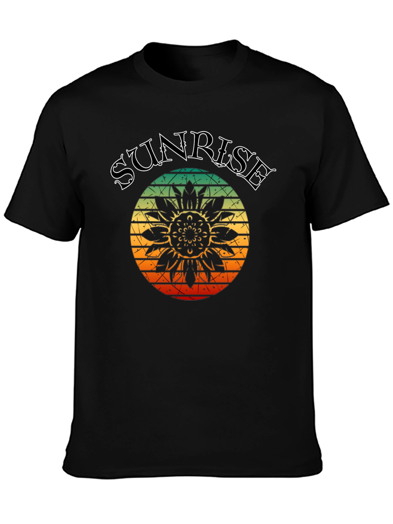 Sunrise Sunflower Graphic Tee - Black T-Shirt