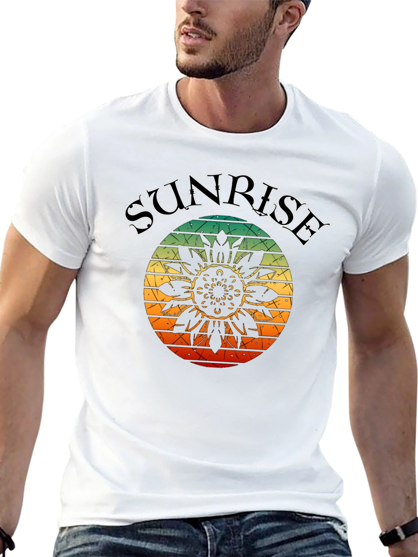 Sunrise Sunflower Graphic Tee - Black T-Shirt
