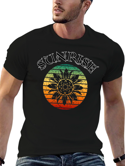 Sunrise Sunflower Graphic Tee - Black T-Shirt