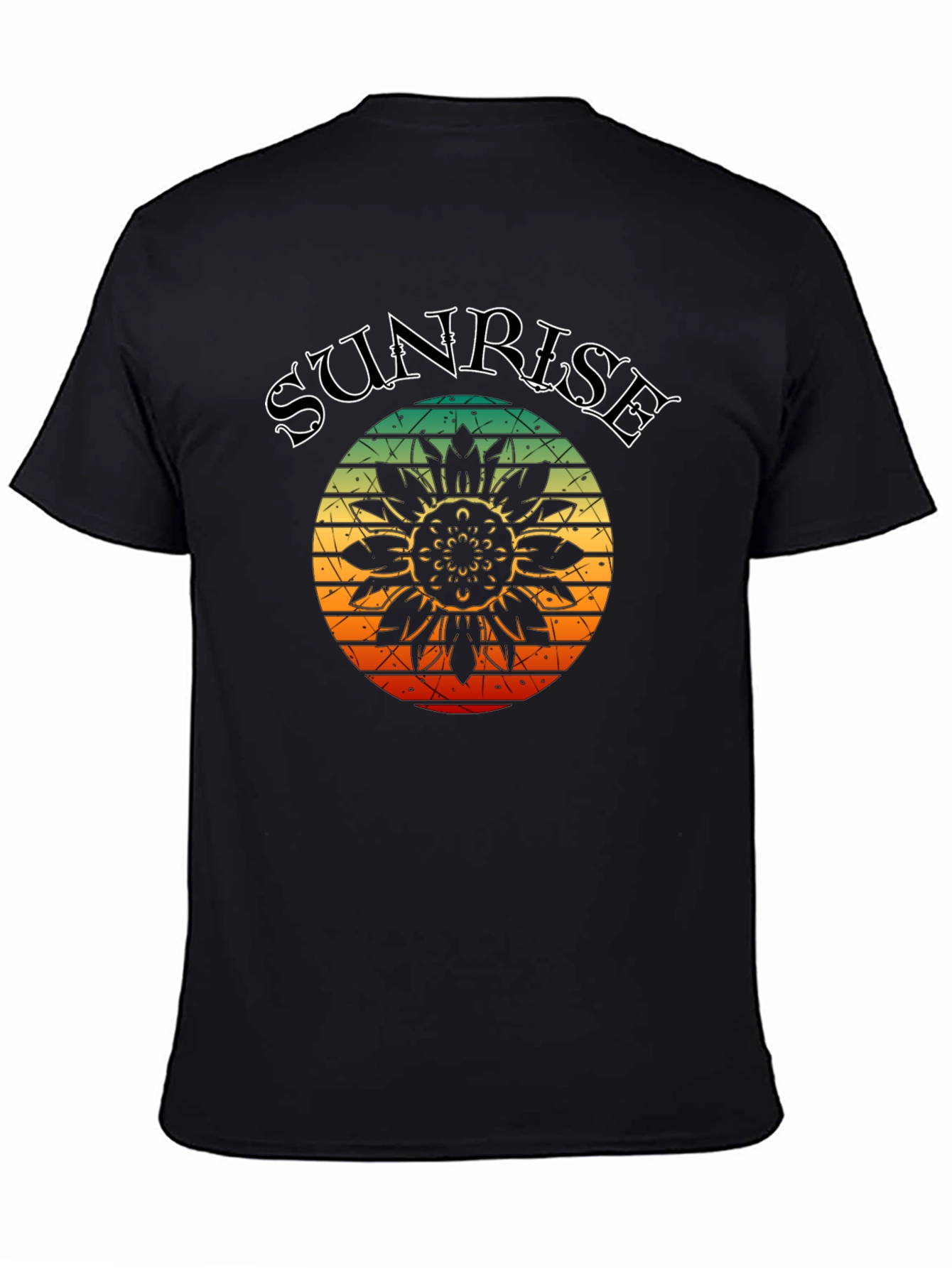 Sunrise Sunflower Graphic Tee - Black T-Shirt