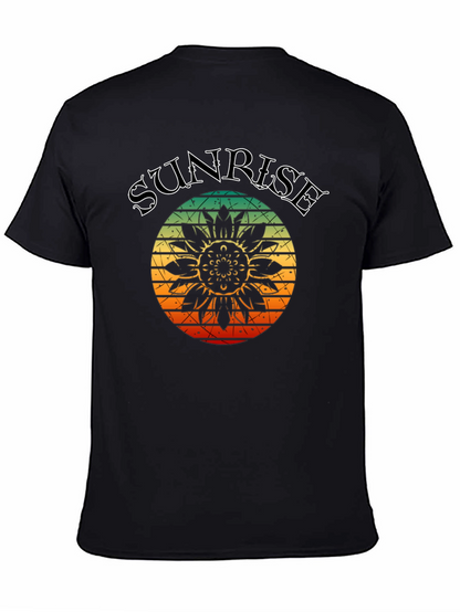 Sunrise Sunflower Graphic Tee - Black T-Shirt
