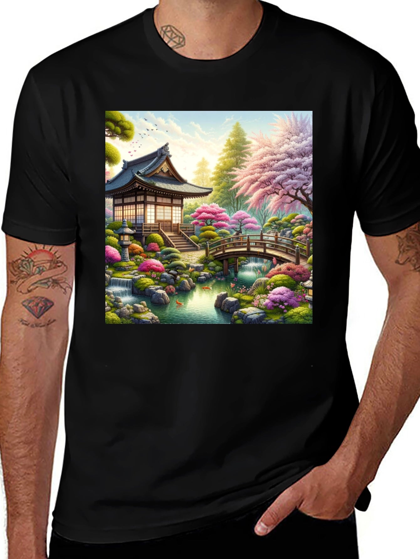 Zen Garden Temple Graphic T-Shirt
