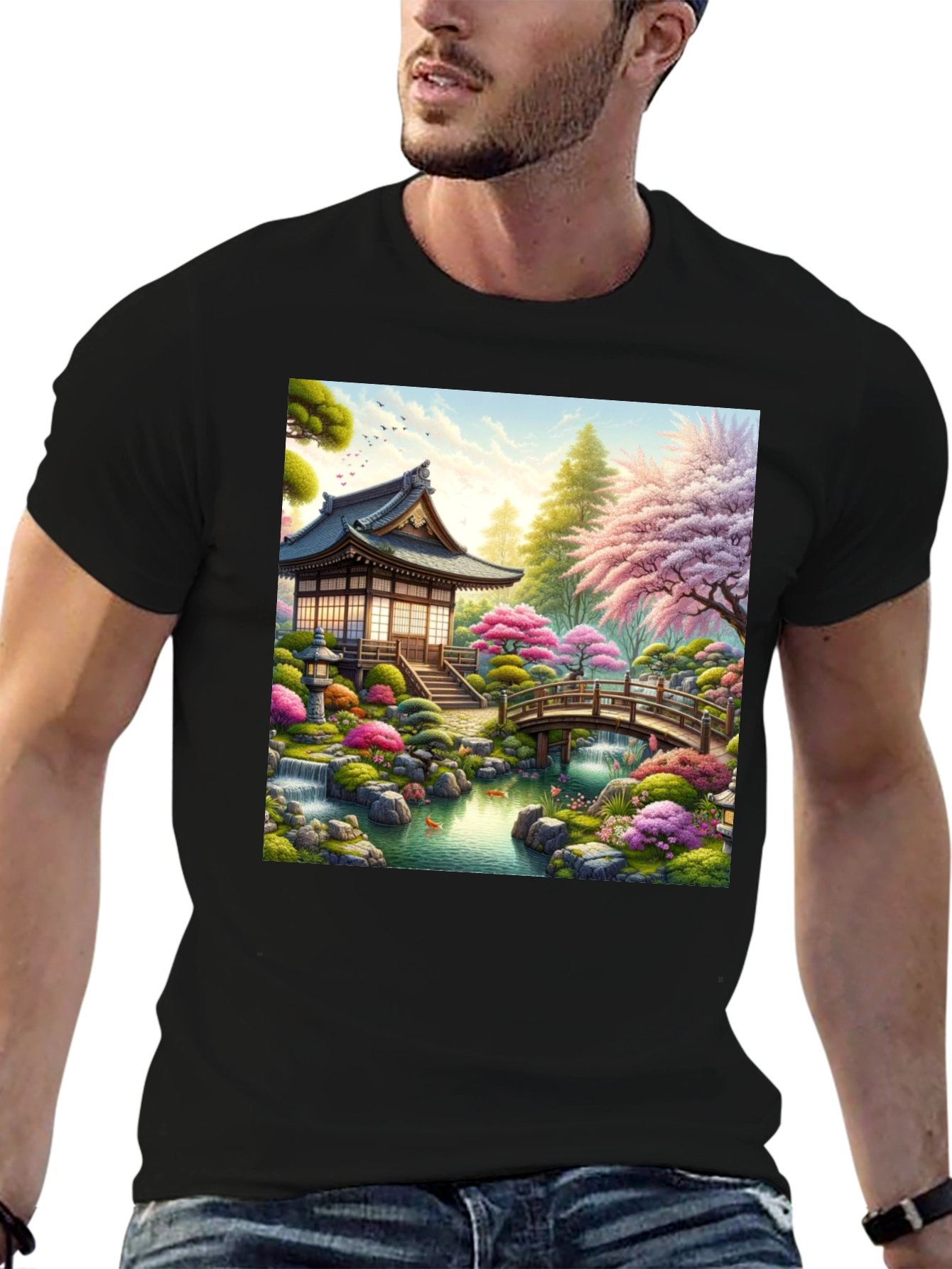 Zen Garden Temple Graphic T-Shirt