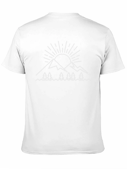 Minimalist Mountain Scene Graphic T-Shirt