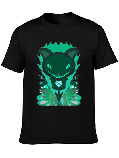 Gothic Cat Tee - Dark & Playful Design