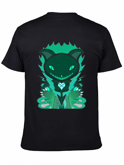 Gothic Cat Tee - Dark & Playful Design