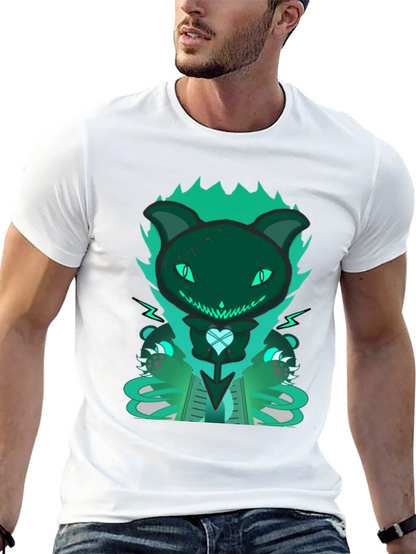 Gothic Cat Tee - Dark & Playful Design