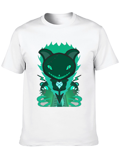 Gothic Cat Tee - Dark & Playful Design