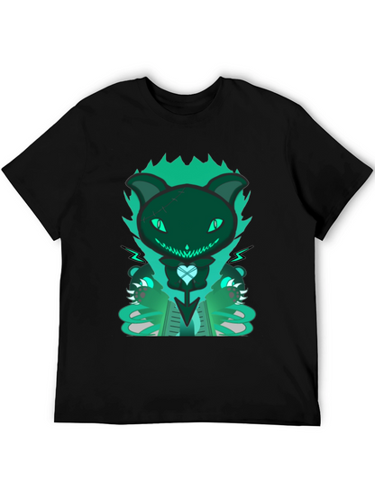 Gothic Cat Tee - Dark & Playful Design