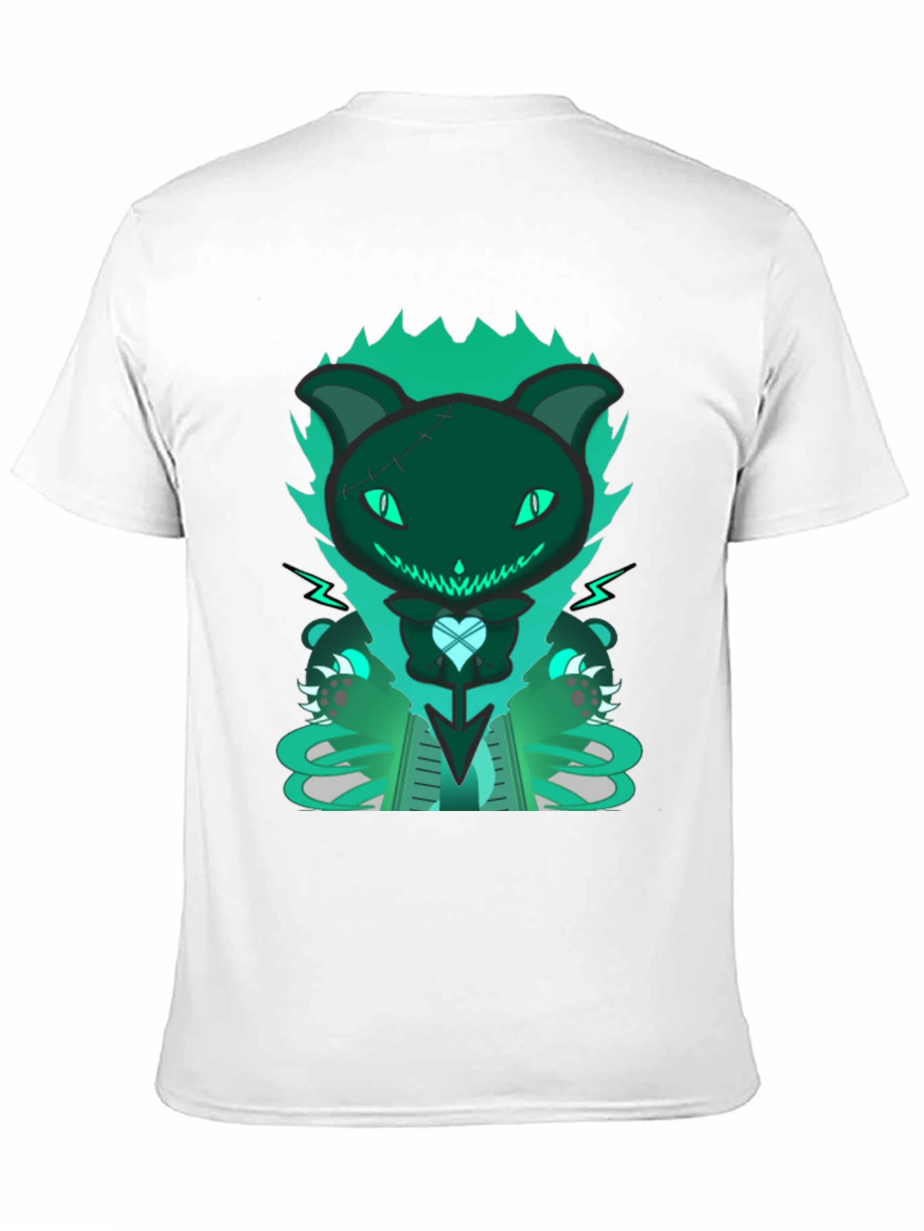 Gothic Cat Tee - Dark & Playful Design