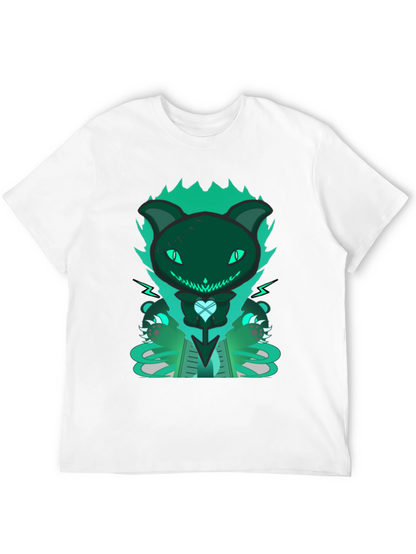 Gothic Cat Tee - Dark & Playful Design