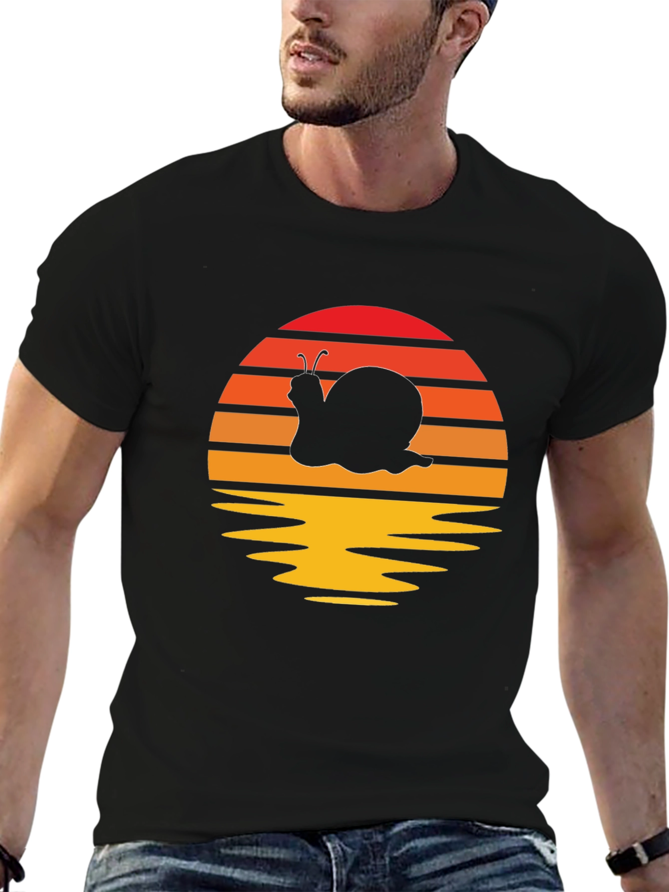 Retro Snail Silhouette Graphic T-Shirt