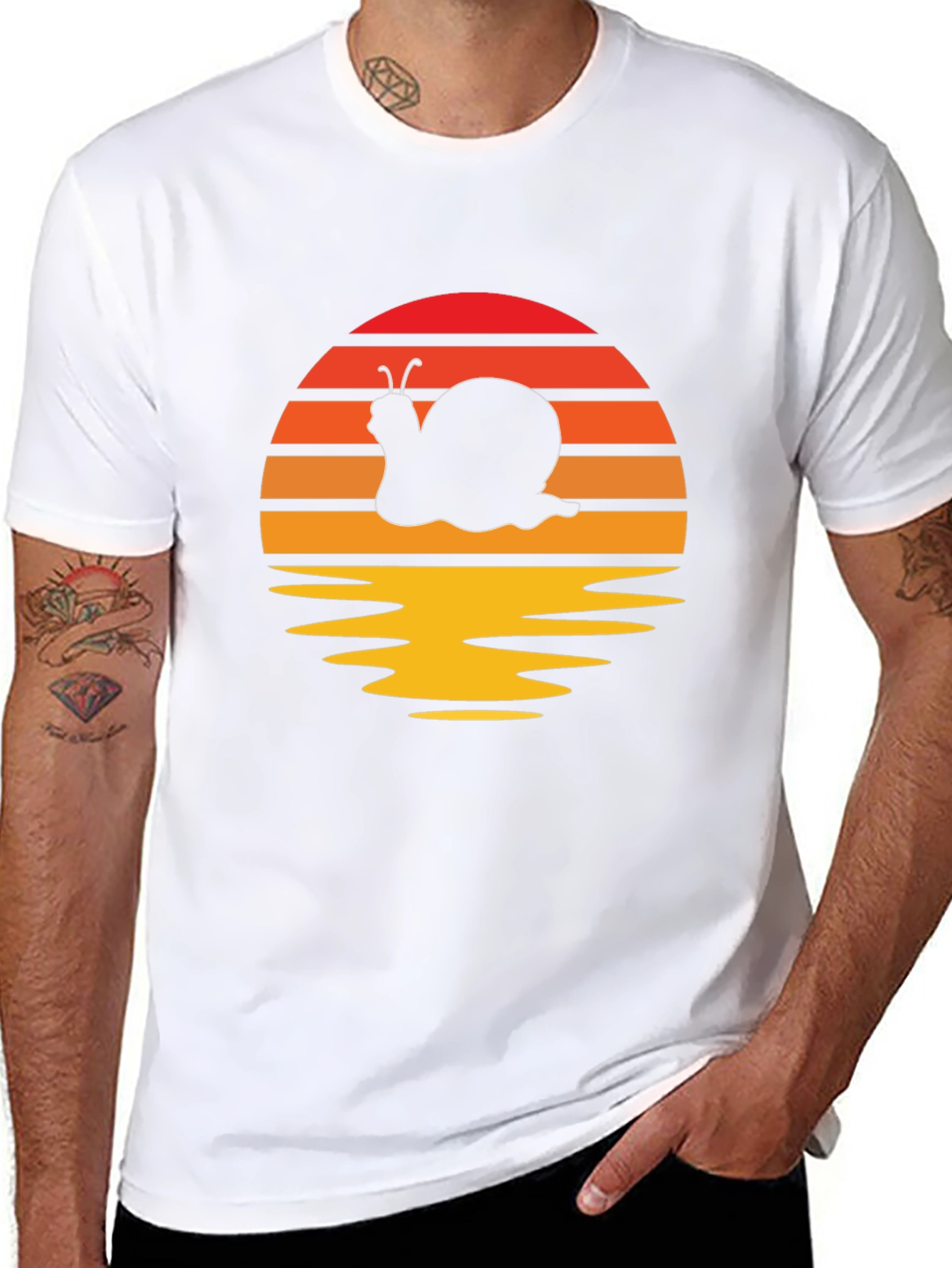 Retro Snail Silhouette Graphic T-Shirt