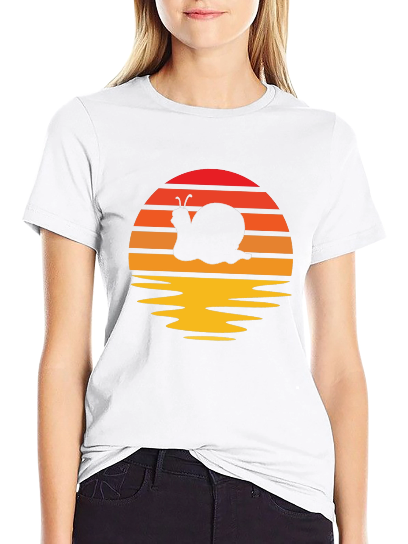 Retro Snail Silhouette Graphic T-Shirt