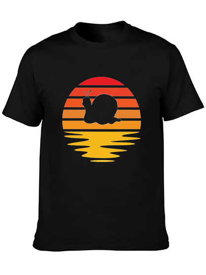 Retro Snail Silhouette Graphic T-Shirt