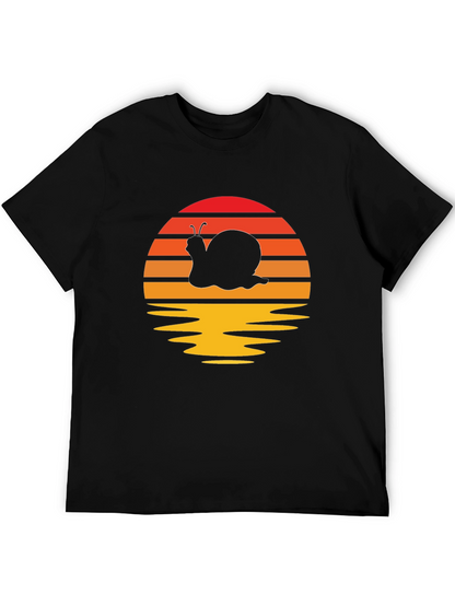 Retro Snail Silhouette Graphic T-Shirt