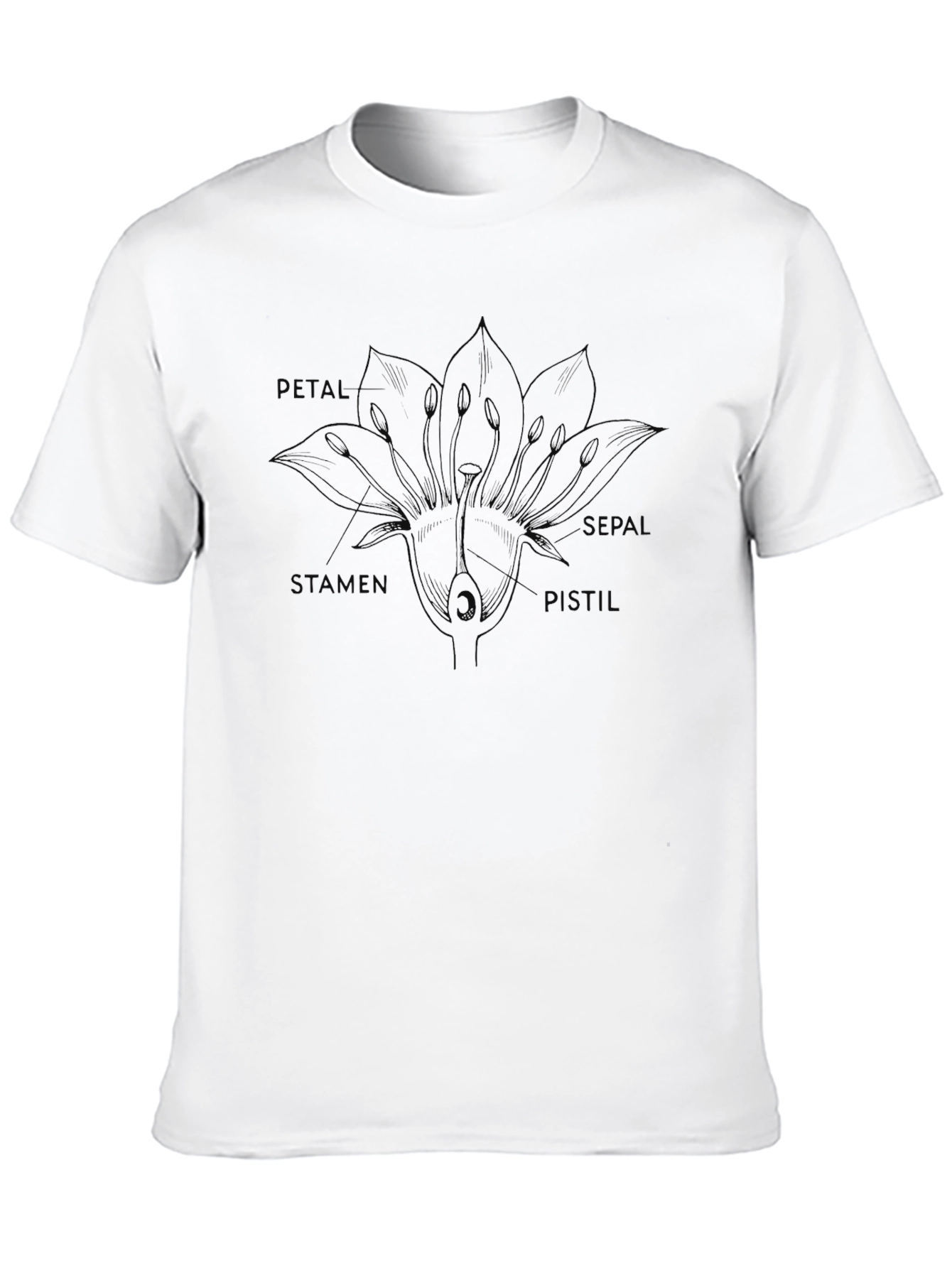 Anatomy of a Flower Black T-Shirt