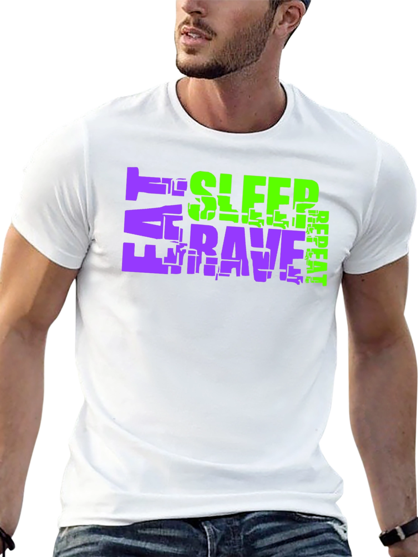 Eat Sleep Rave Repeat Graphic T-Shirt