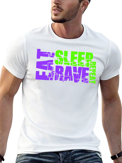 Eat Sleep Rave Repeat Graphic T-Shirt