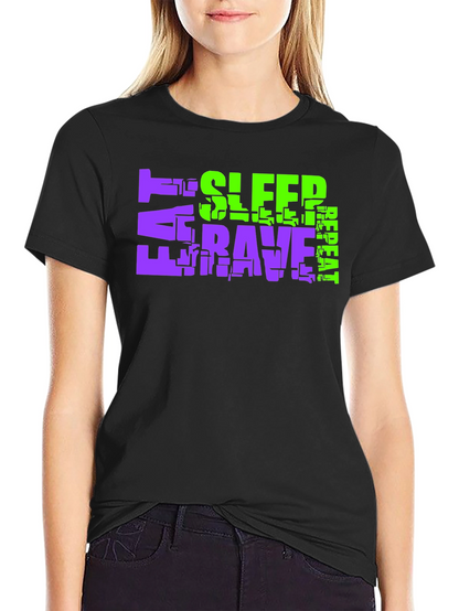 Eat Sleep Rave Repeat Graphic T-Shirt