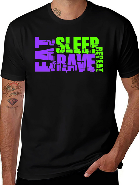 Eat Sleep Rave Repeat Graphic T-Shirt