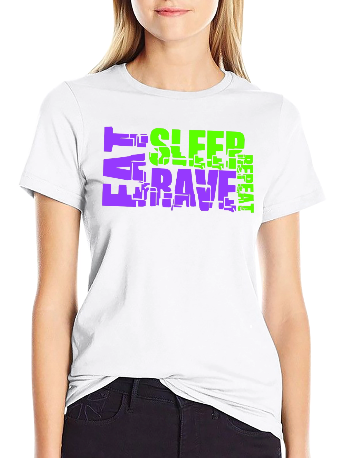 Eat Sleep Rave Repeat Graphic T-Shirt