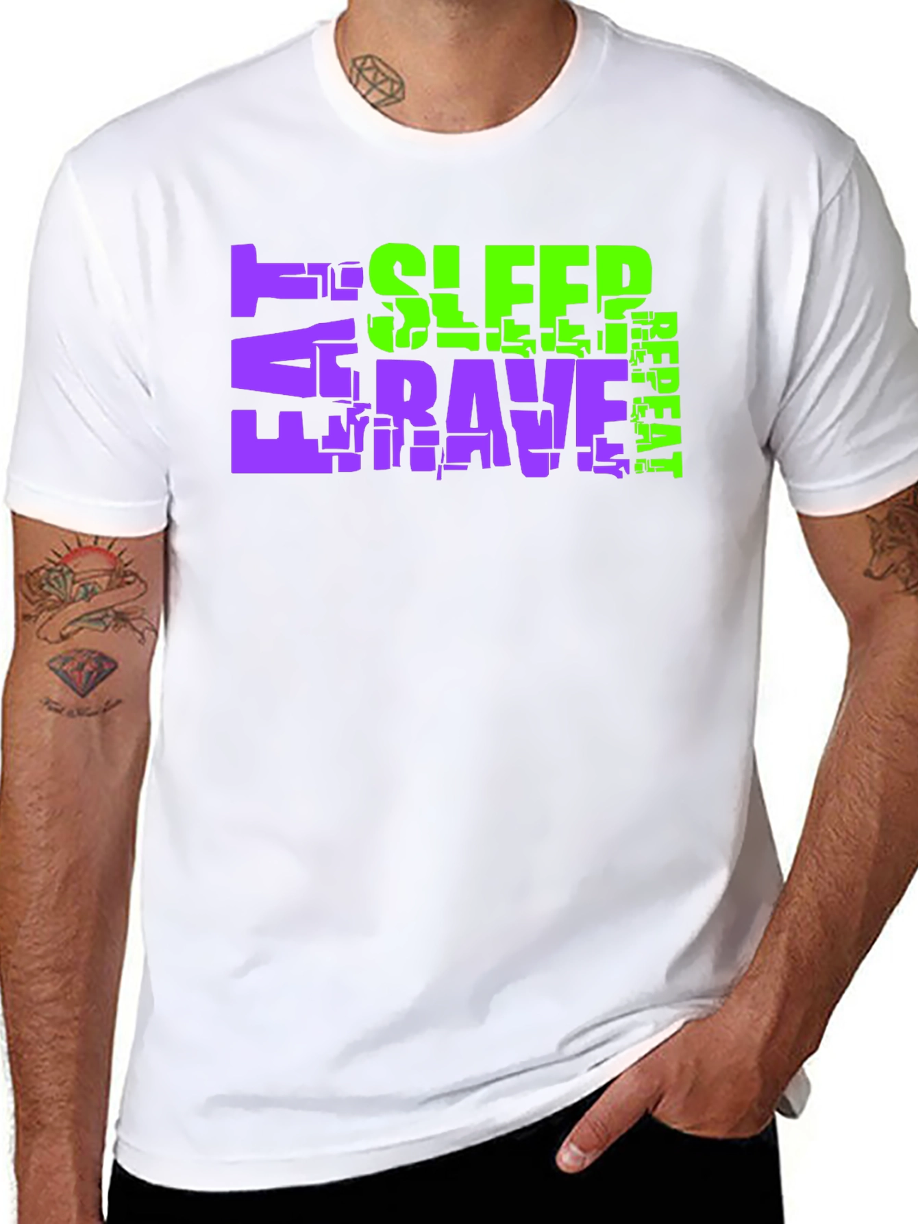 Eat Sleep Rave Repeat Graphic T-Shirt