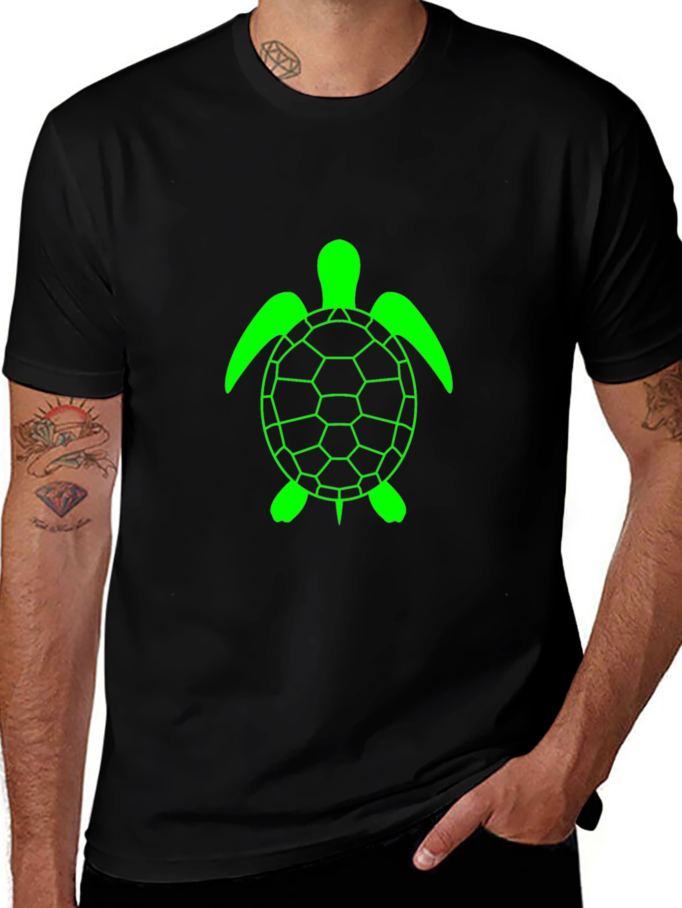 Black Turtle Graphic Tee - Casual Comfort