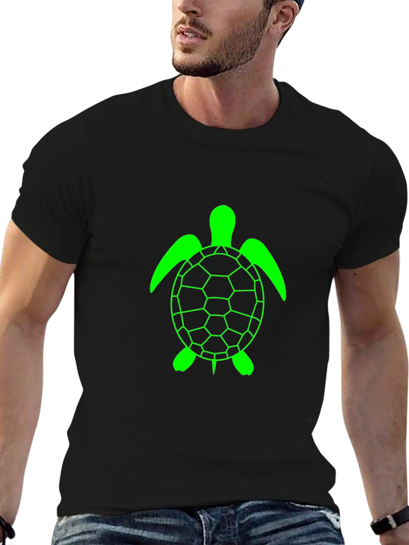 Black Turtle Graphic Tee - Casual Comfort