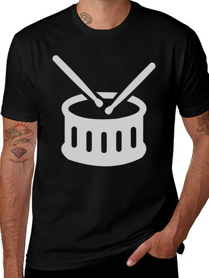 Drum Set Graphic Tee - Music Lover T-Shirt