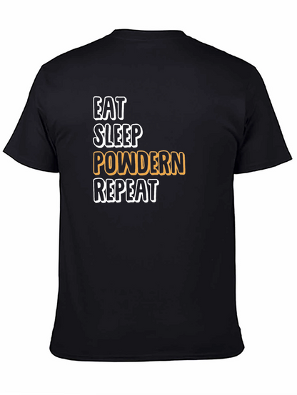 Eat Sleep Powdern Repeat Black T-Shirt