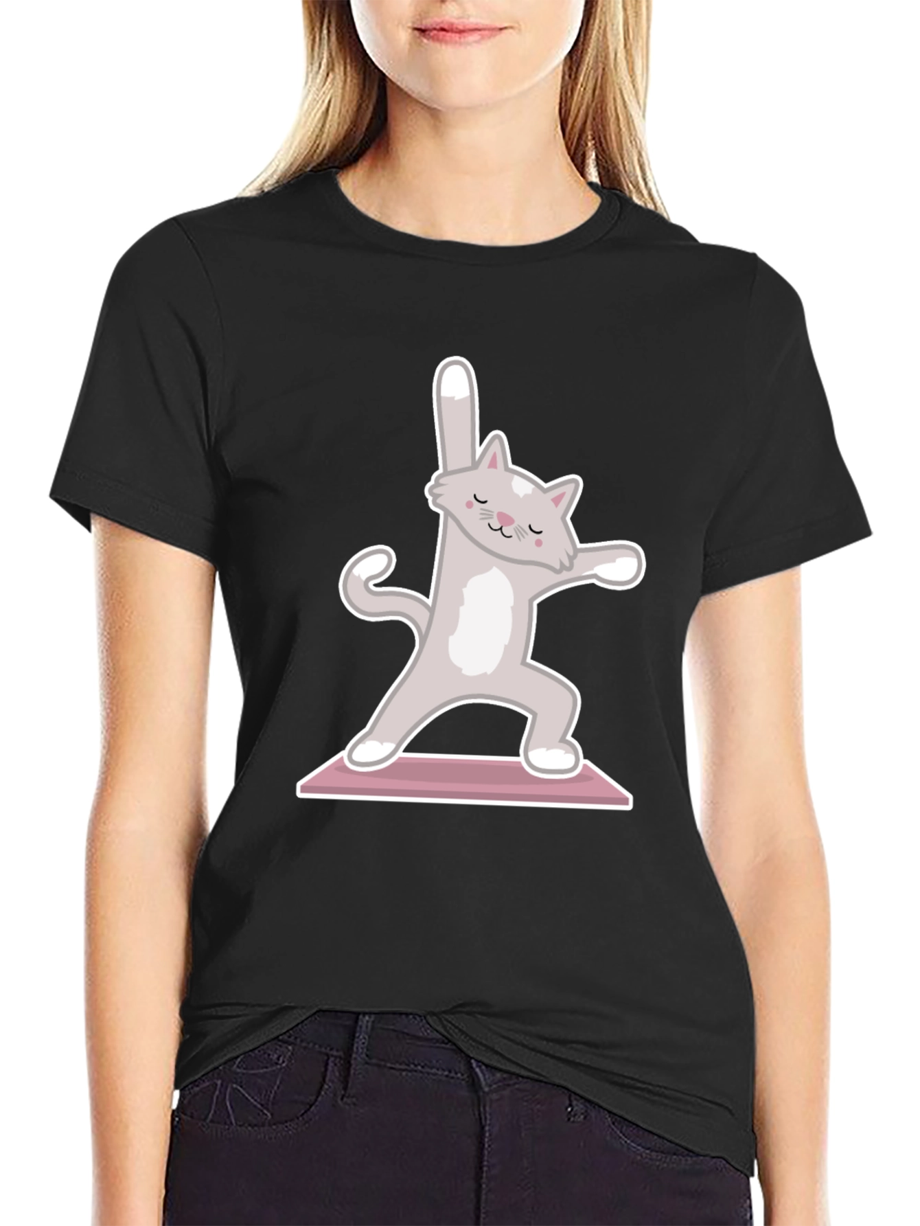 Yoga Cat T-Shirt - Zen Kitty Design