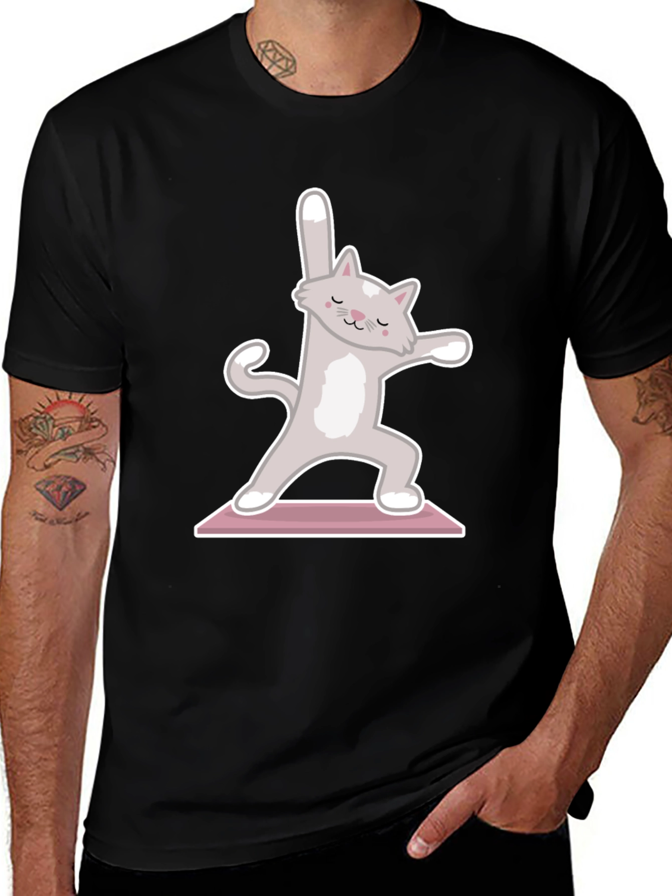 Yoga Cat T-Shirt - Zen Kitty Design