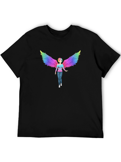 Rainbow Angel Wings Graphic Tee - Unisex