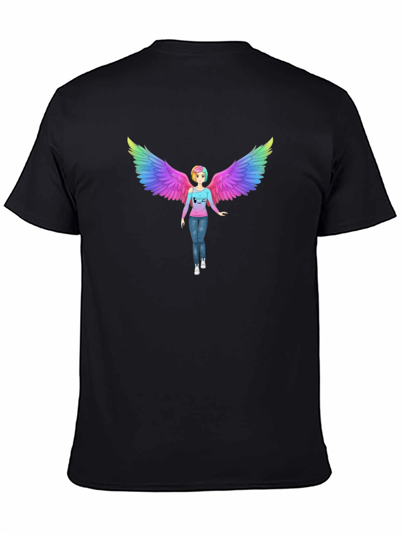 Rainbow Angel Wings Graphic Tee - Unisex