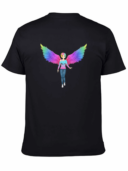 Rainbow Angel Wings Graphic Tee - Unisex