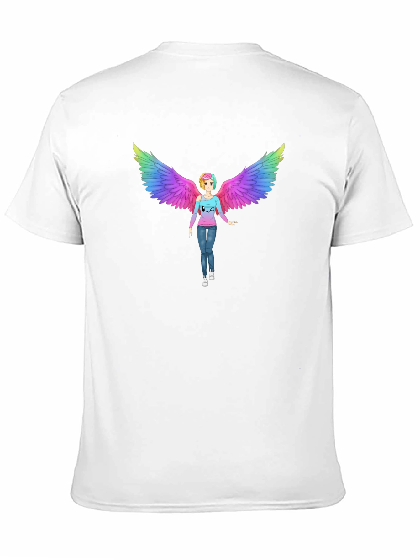 Rainbow Angel Wings Graphic Tee - Unisex
