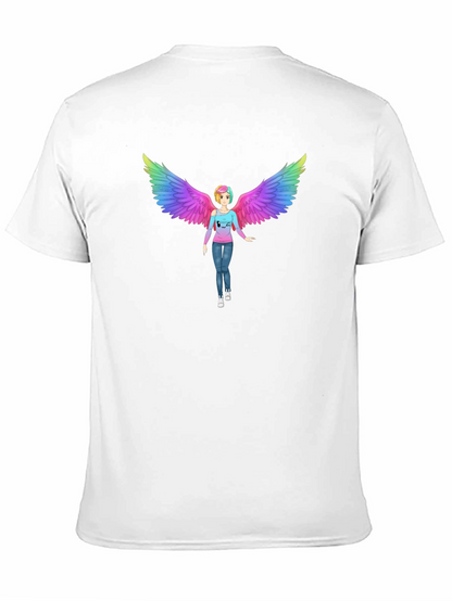 Rainbow Angel Wings Graphic Tee - Unisex