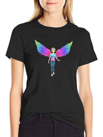 Rainbow Angel Wings Graphic Tee - Unisex