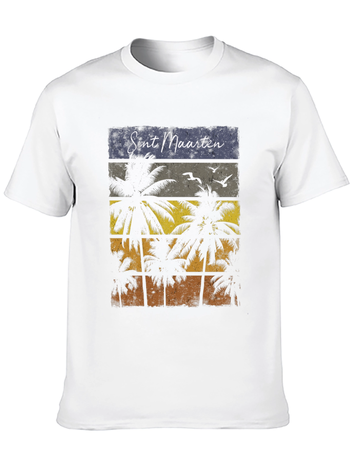 Sint Maarten Palm Tree Black T-Shirt