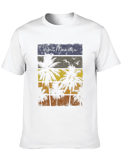 Sint Maarten Palm Tree Black T-Shirt