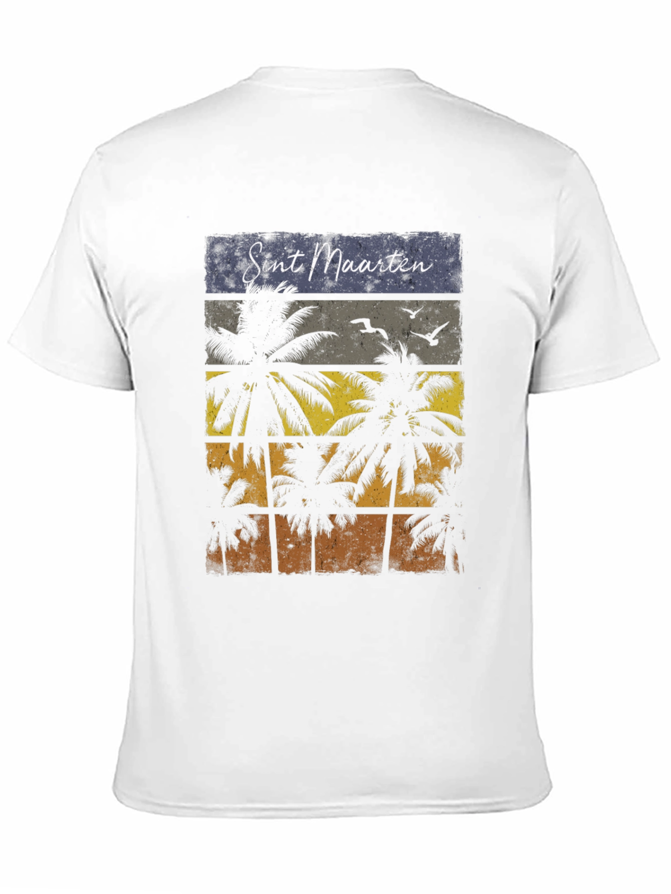 Sint Maarten Palm Tree Black T-Shirt