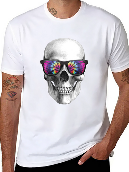 Skull with Tie-Dye Sunglasses Graphic T-Shirt